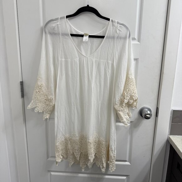 L*Space White and Cream Swim Coverup - Picture 1 of 3